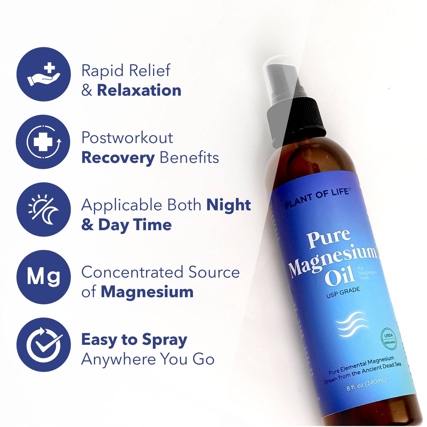Plant of Life 鎂油 Magnesium Oil|純元素鎂|8oz / 240ml