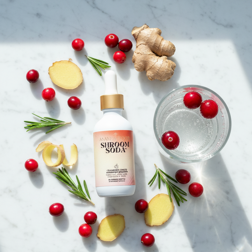 *新品* Shroom Soda®（三種口味）: 適應原 (Adaptogen) 配方蘑菇氣泡飲（無蘑菇味）